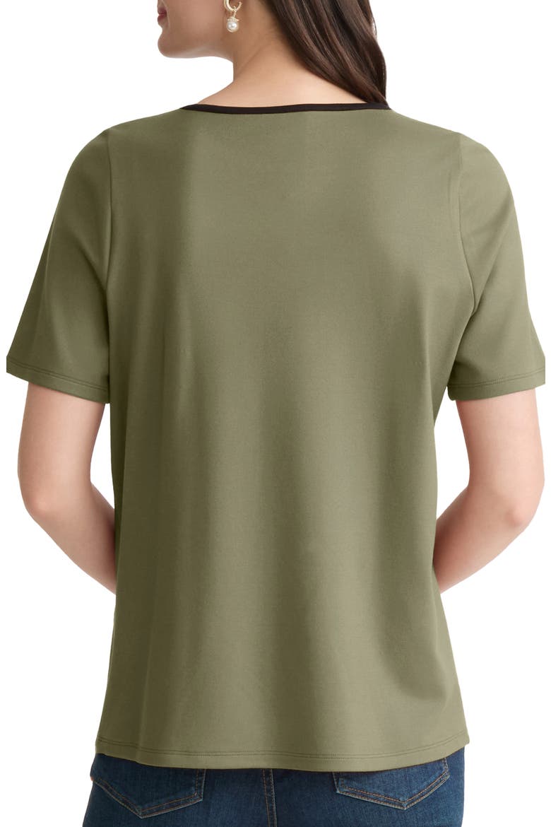 Button Placket Shoulder T-Shirt, Alternate, color, JASPER GREEN / JONES BLACK