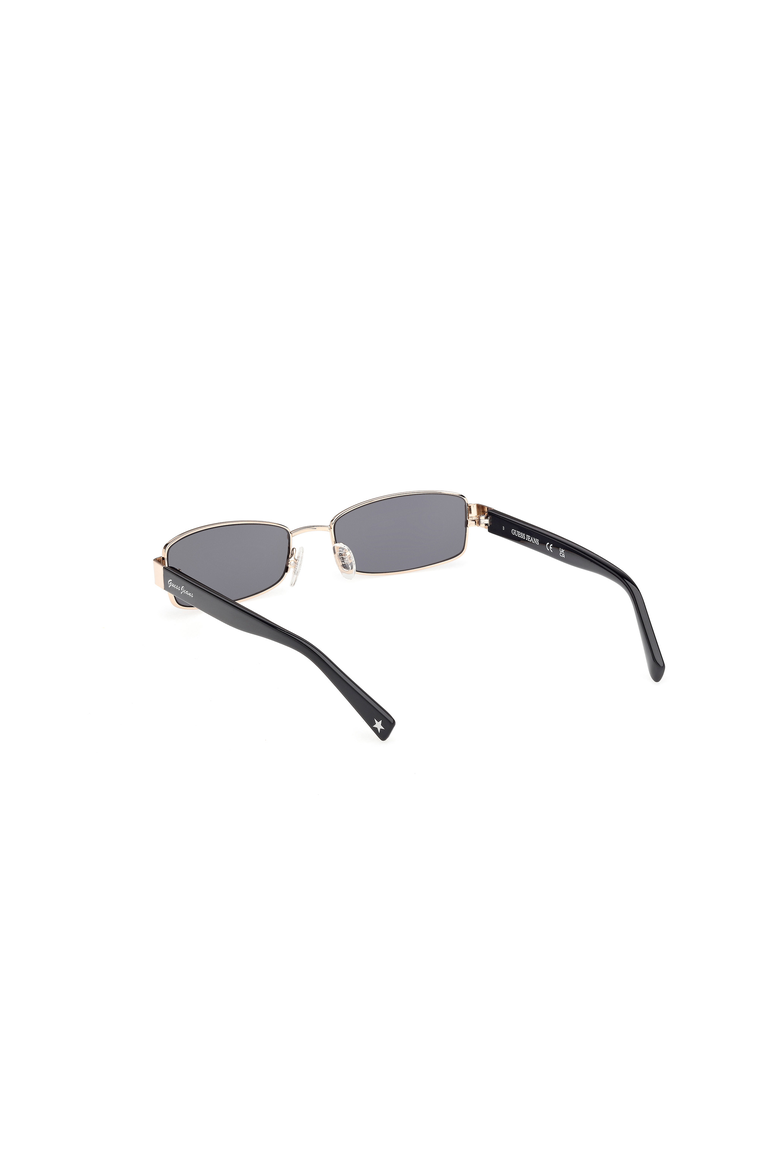 Slim Rectangular Metal Sunglasses, Alternate, color, Gold / Smoke