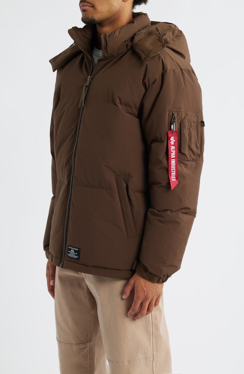 Alpha Industries Down & Feather Puffer Parka, Alternate, color, Espresso