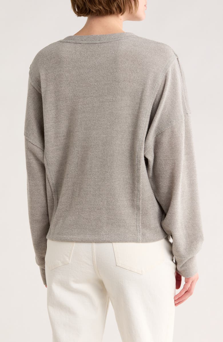 Lush Textured Knit Long Sleeve Shirt, Alternate, color, Light Grey