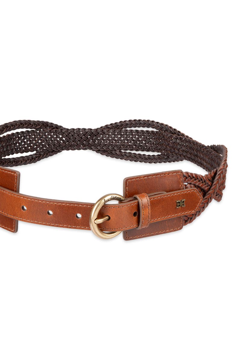 Sam Edelman Twist Braided Leather Belt, Alternate, color, Brown