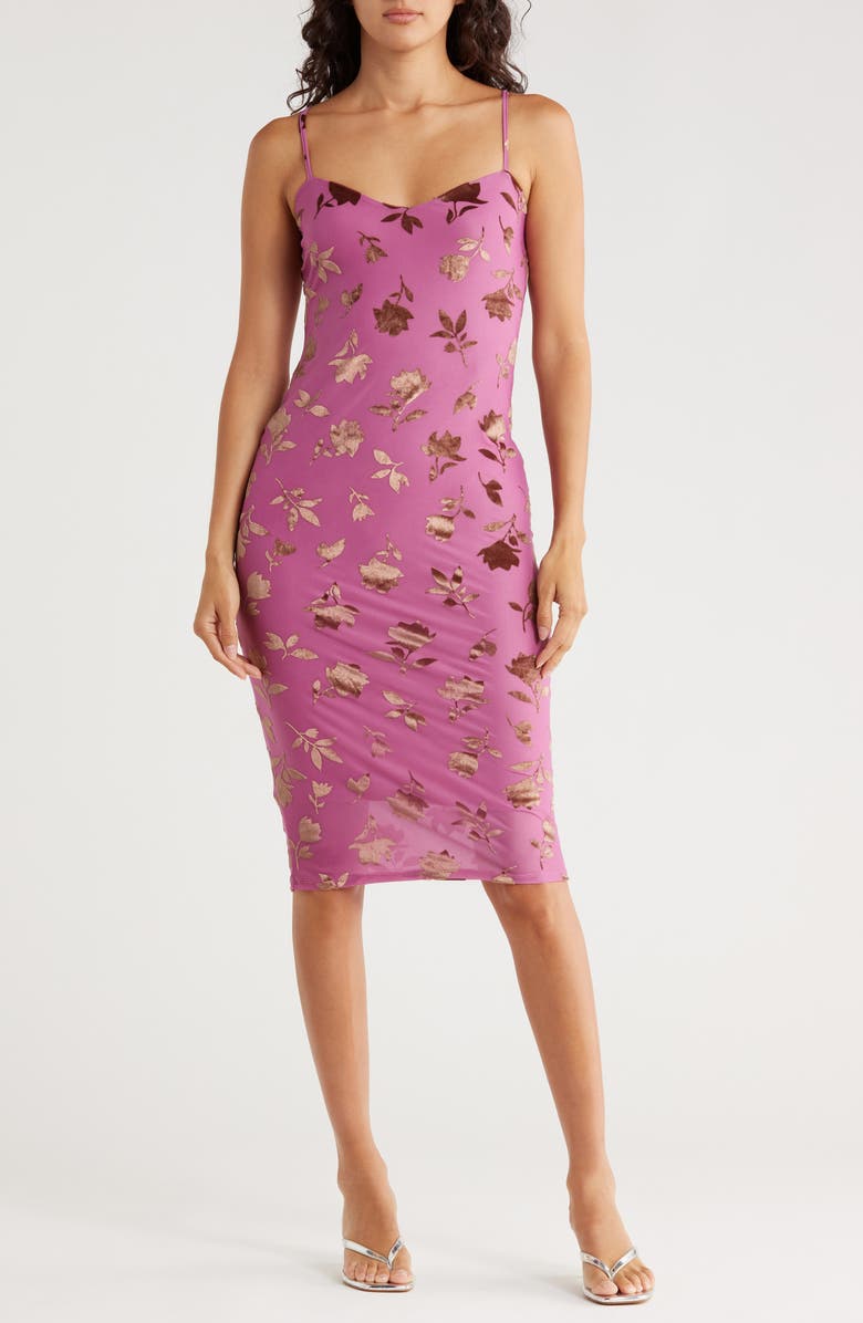 Madden Girl Cami Midi Dress, Main, color, Mauve / Brown