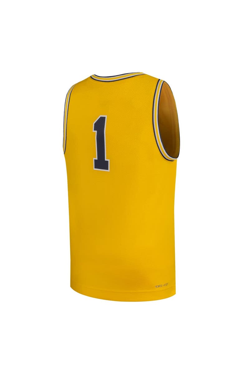 Jordan Brand Youth Jordan Brand #1 Maize Michigan Wolverines Replica Basketball Jersey, Alternate, color, Maize