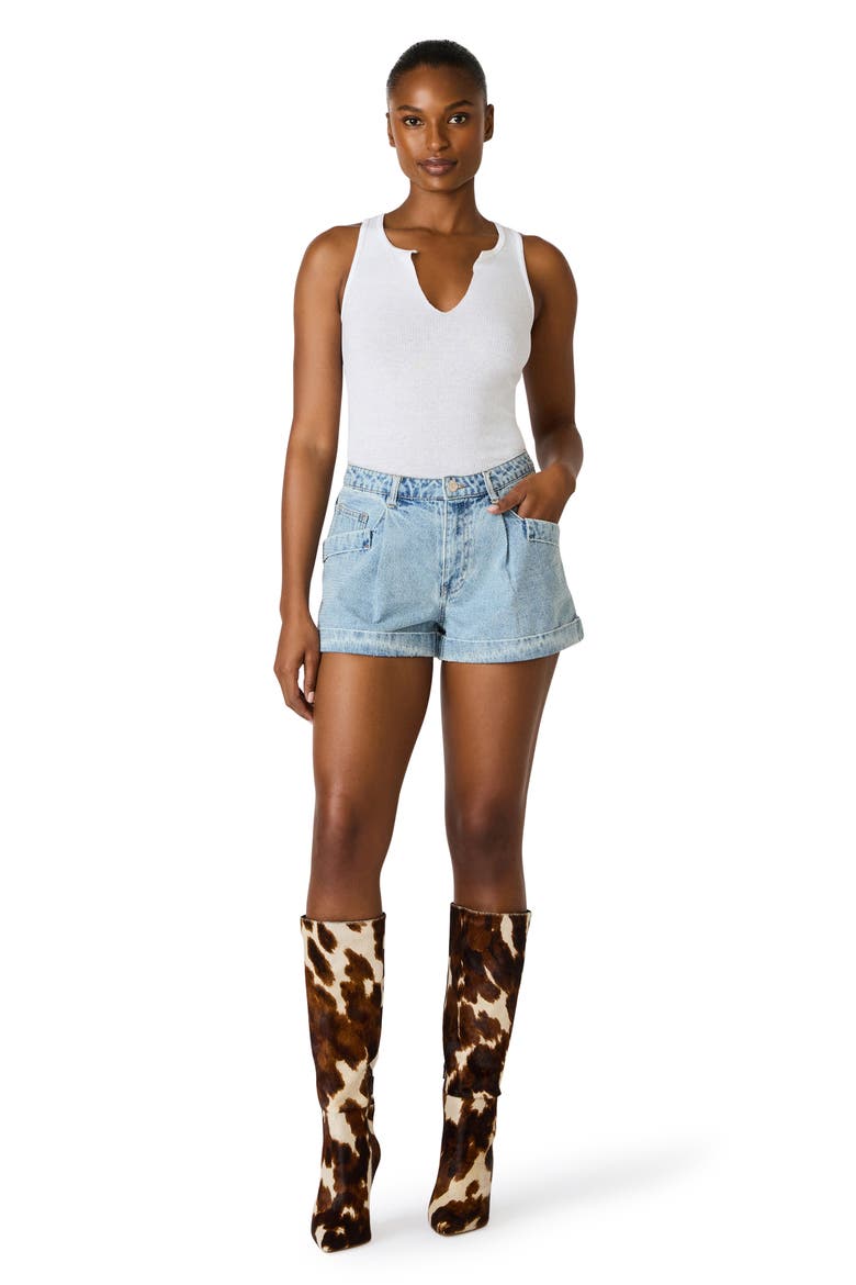 Cici Cuff Denim Short, Alternate, color, SEABREEZE BLUE
