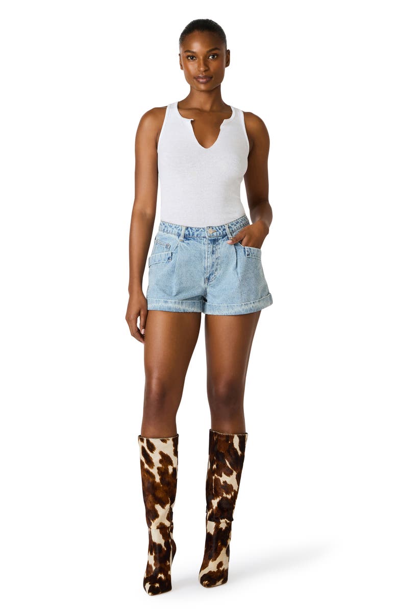 Steve Madden Cici Cuff Denim Short, Alternate, color, Seabreeze Blue