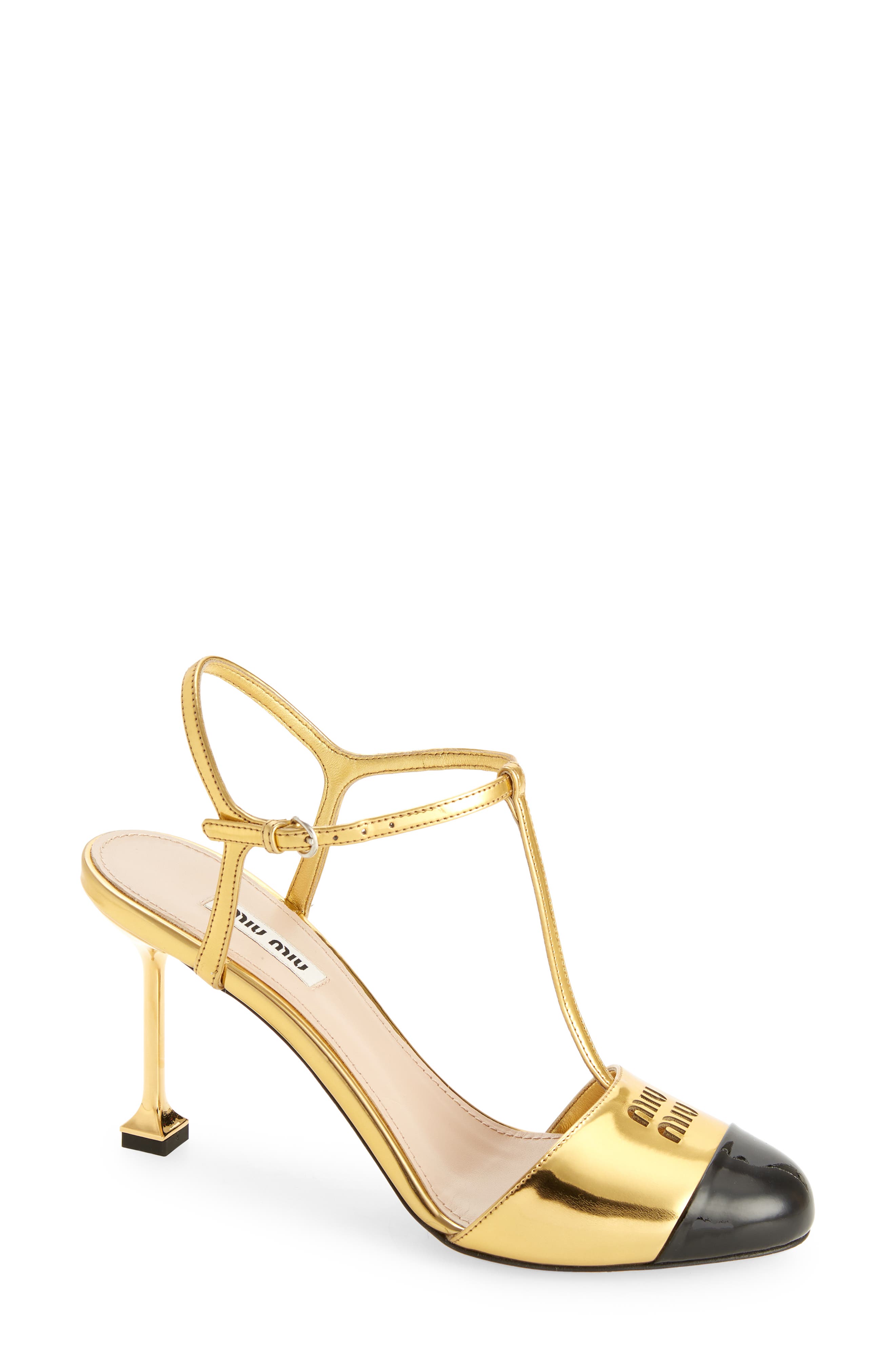 Miu Miu Cap Toe T-Strap Pump, Main, color, 