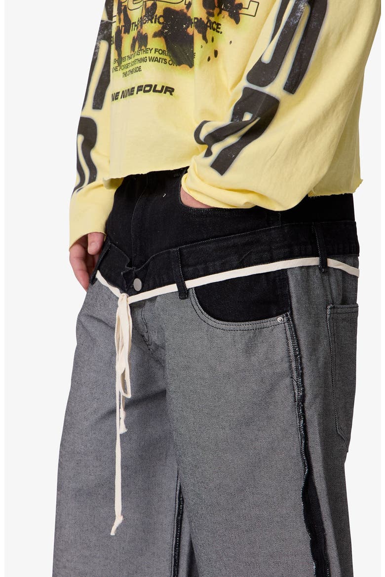Ultra Baggy Inside Out Denim Shorts, Alternate, color, BLACK MULTI
