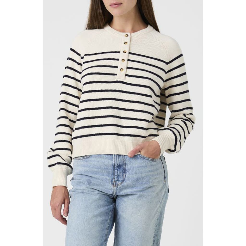 French Connection Mozart Stripe Sweater In Cream/ Navy Stripe A/ S