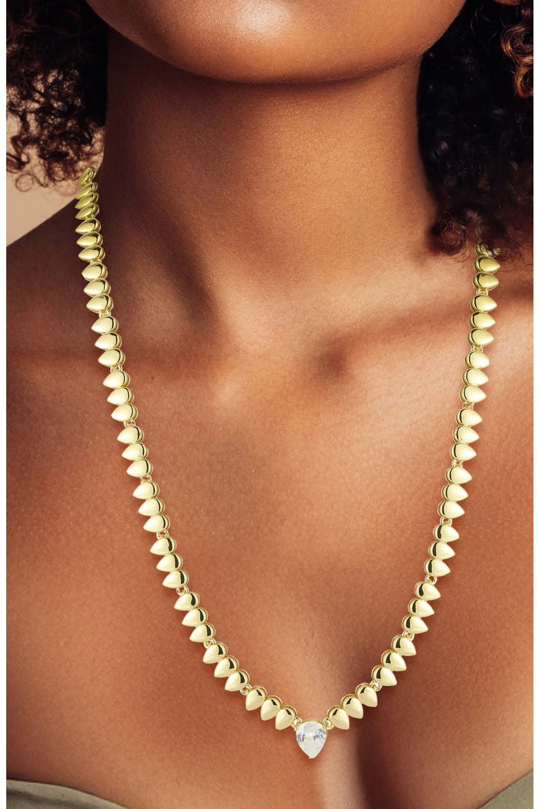 Pear Cubic Zirconia Necklace, Alternate, color, GOLD