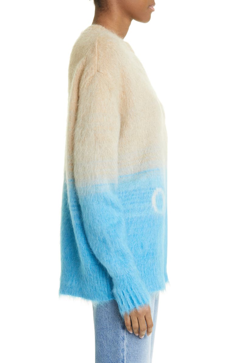 Off-White Helvetica Logo Mohair Blend Sweater, Alternate, color,