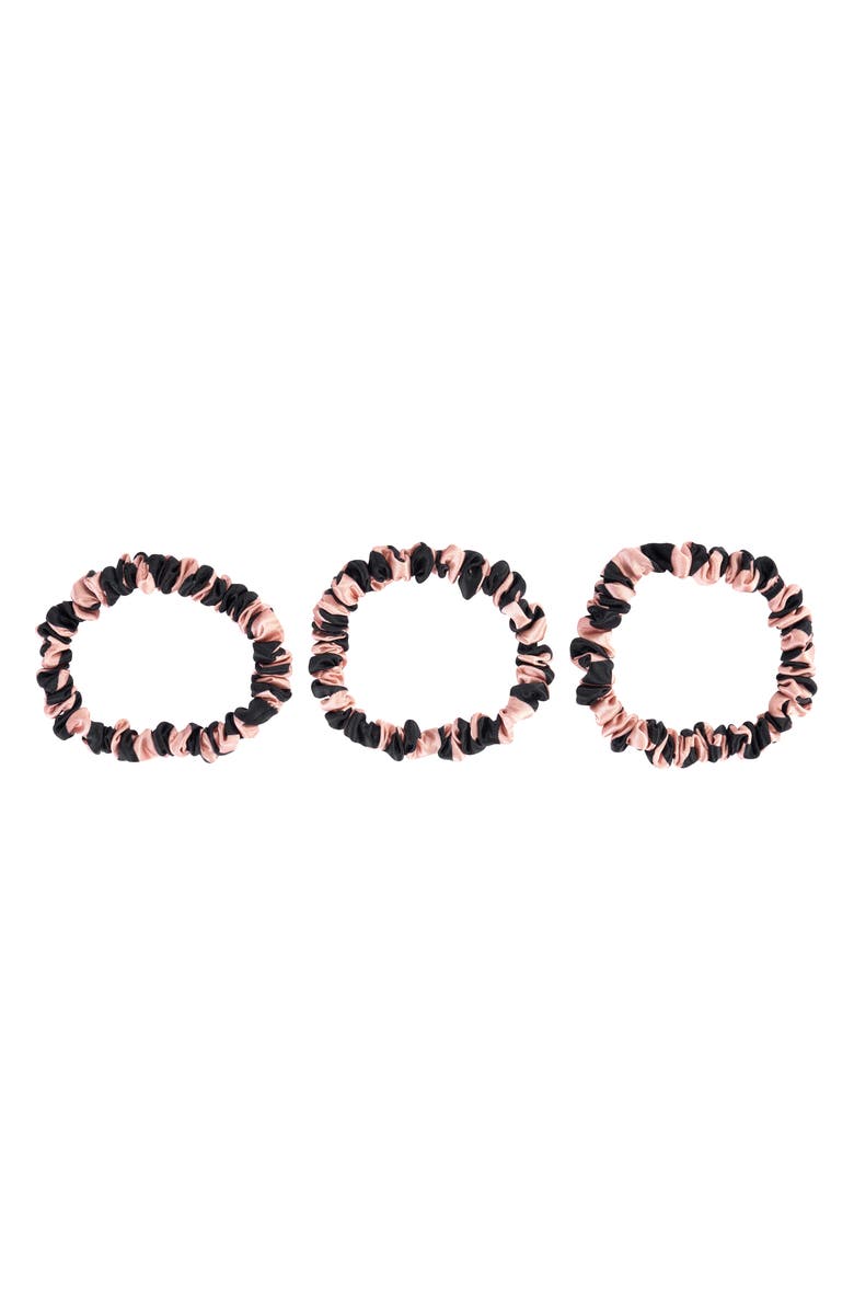 BLISSY 3-Pack Skinny Silk Scrunchies, Main, color, Tiger