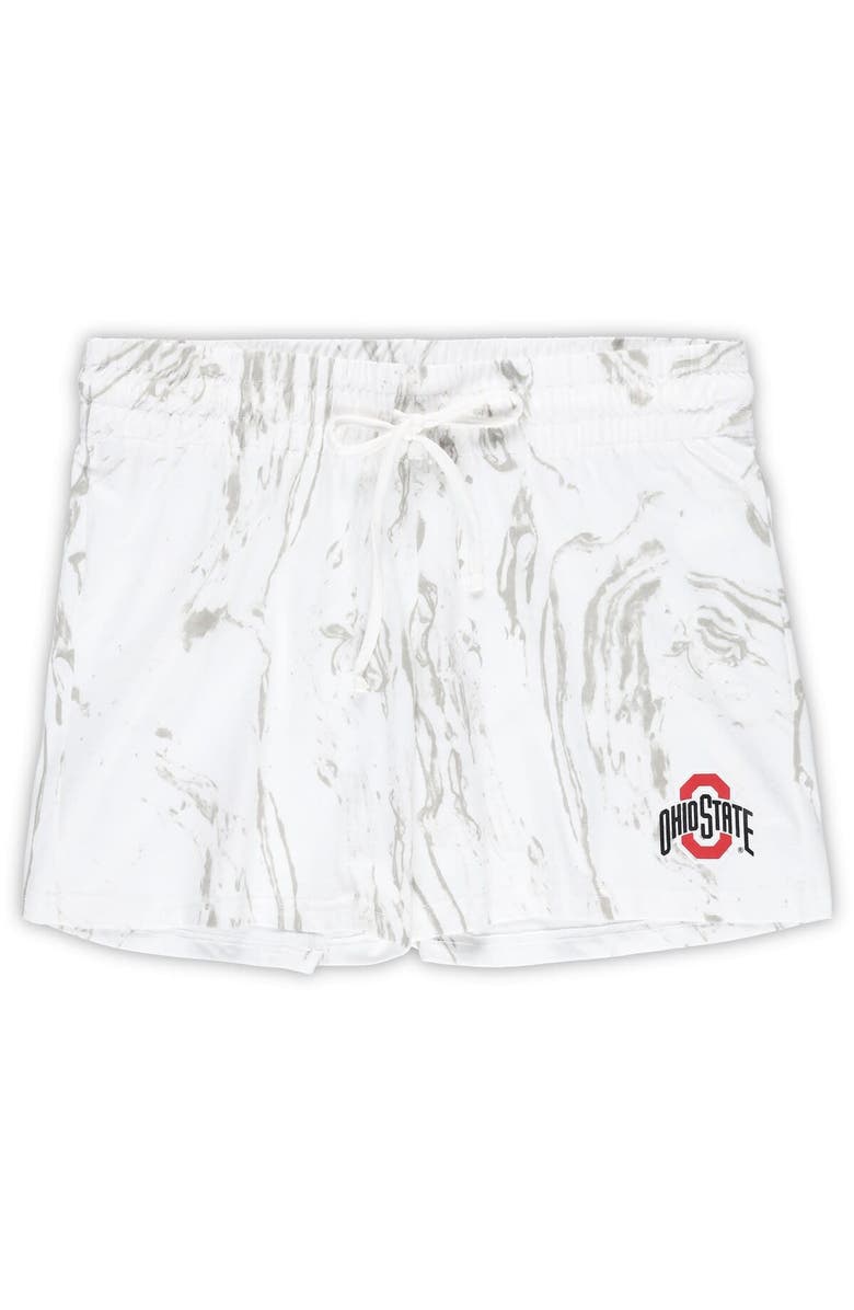 PROFILE Women's Profile White Ohio State Buckeyes Plus Size Marble Tank and Shorts Set, Alternate, color, Cream