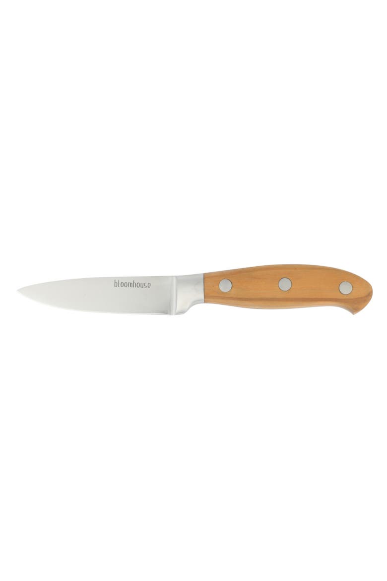 German Steel Paring Knife W/ Italian Olive Wood Forged Handle, Alternate, color, Natural Wood