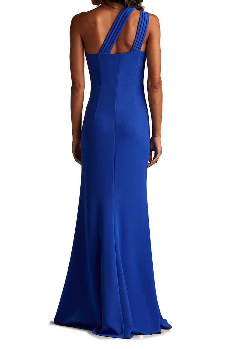 Twist Detail One-Shoulder Crepe Gown, Alternate, color, MYSTIC BLUE