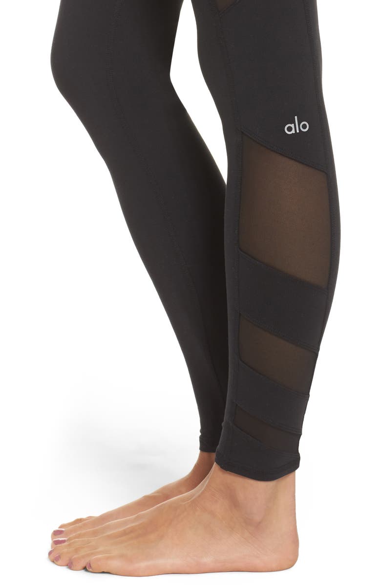 Alo Block High Waist Mesh Inset Leggings, Alternate, color, 