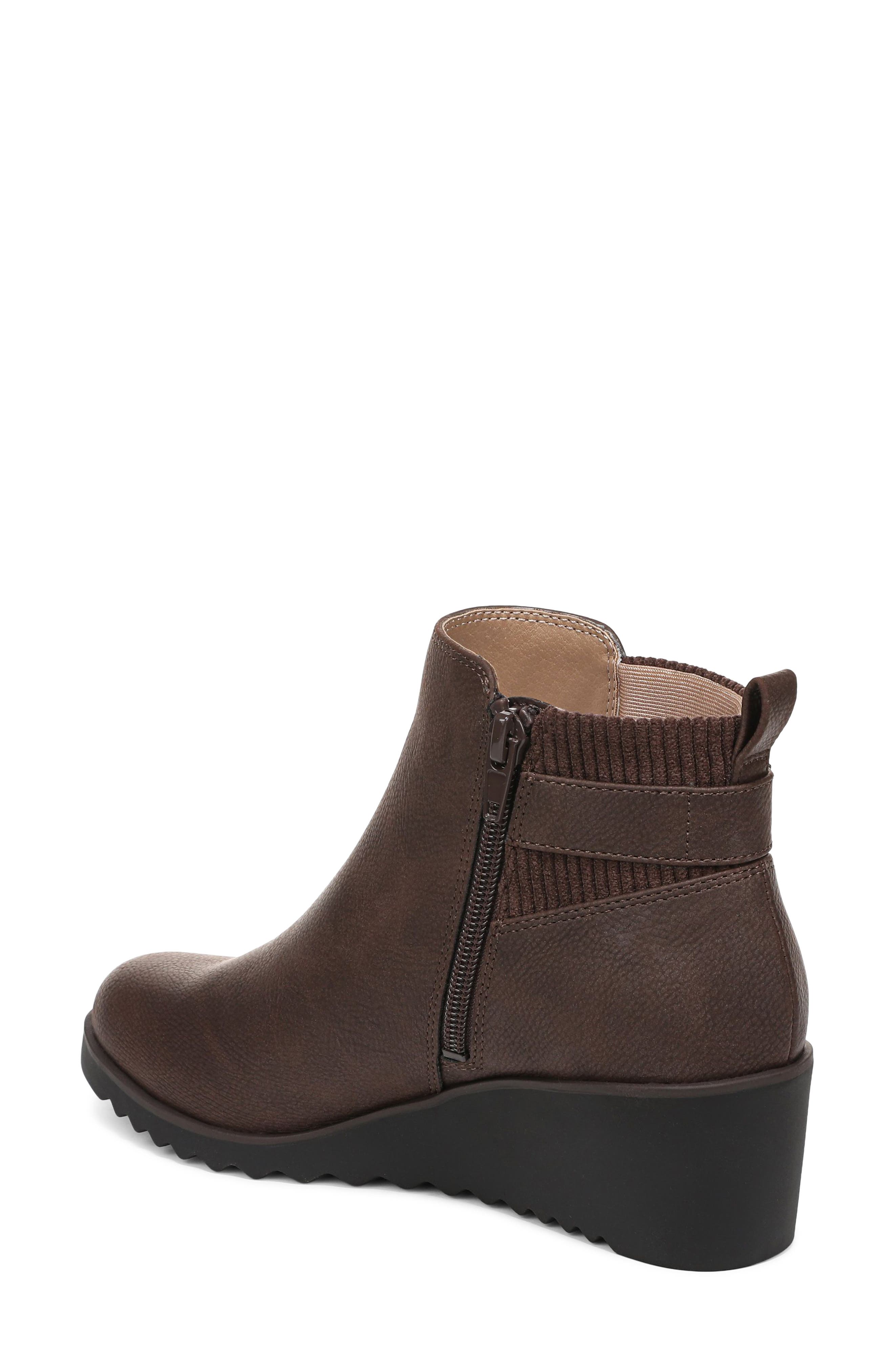 Zayne Wedge Bootie, Alternate, color, DARK BROWN
