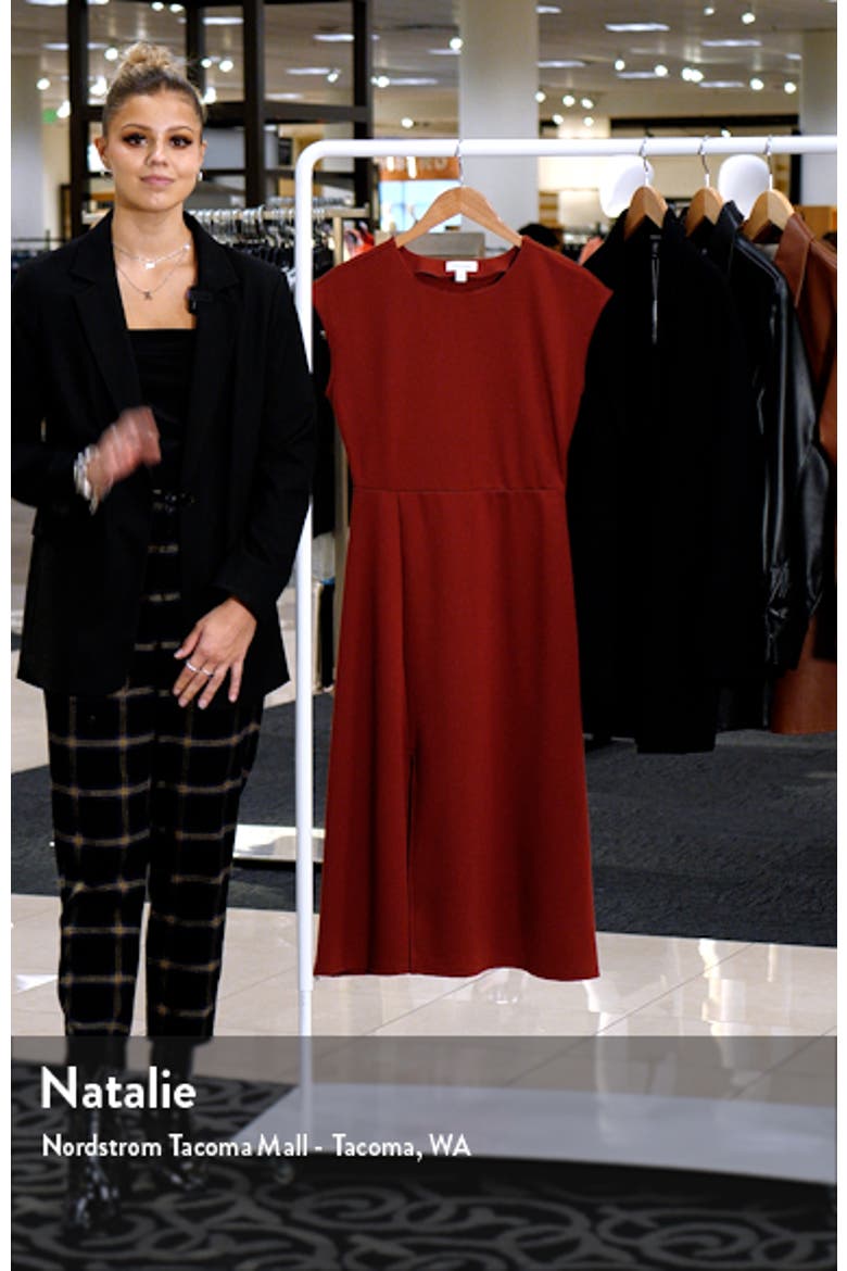 Cap Sleeve Front Slit Knit Dress video
