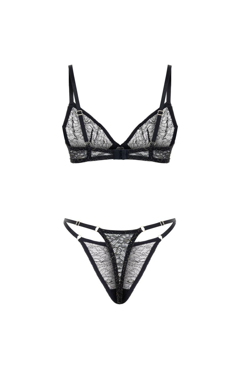 Mers Silk Shiny Bra, Alternate, color, Black