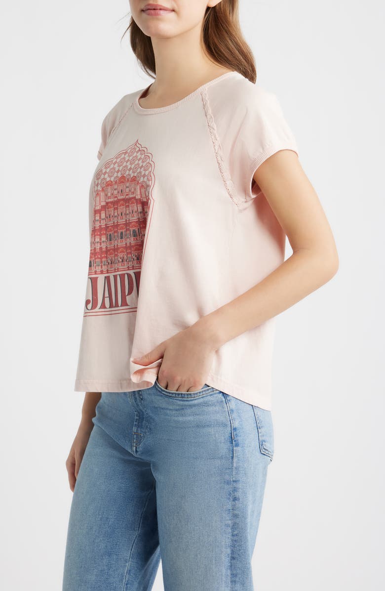 CITY BLUES Crochet Detail Muscle T-Shirt, Alternate, color, Pink