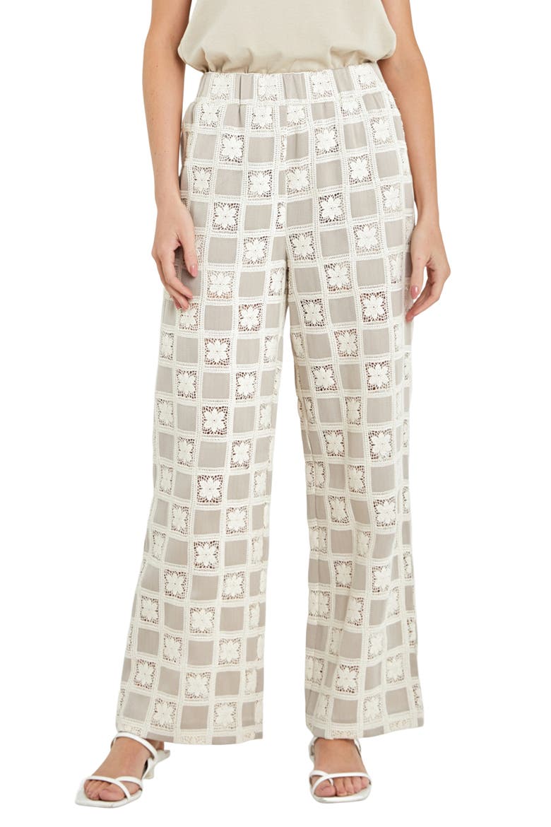 Crocket Patchwork Wide Leg Pants, Main, color, BEIGE MULTI