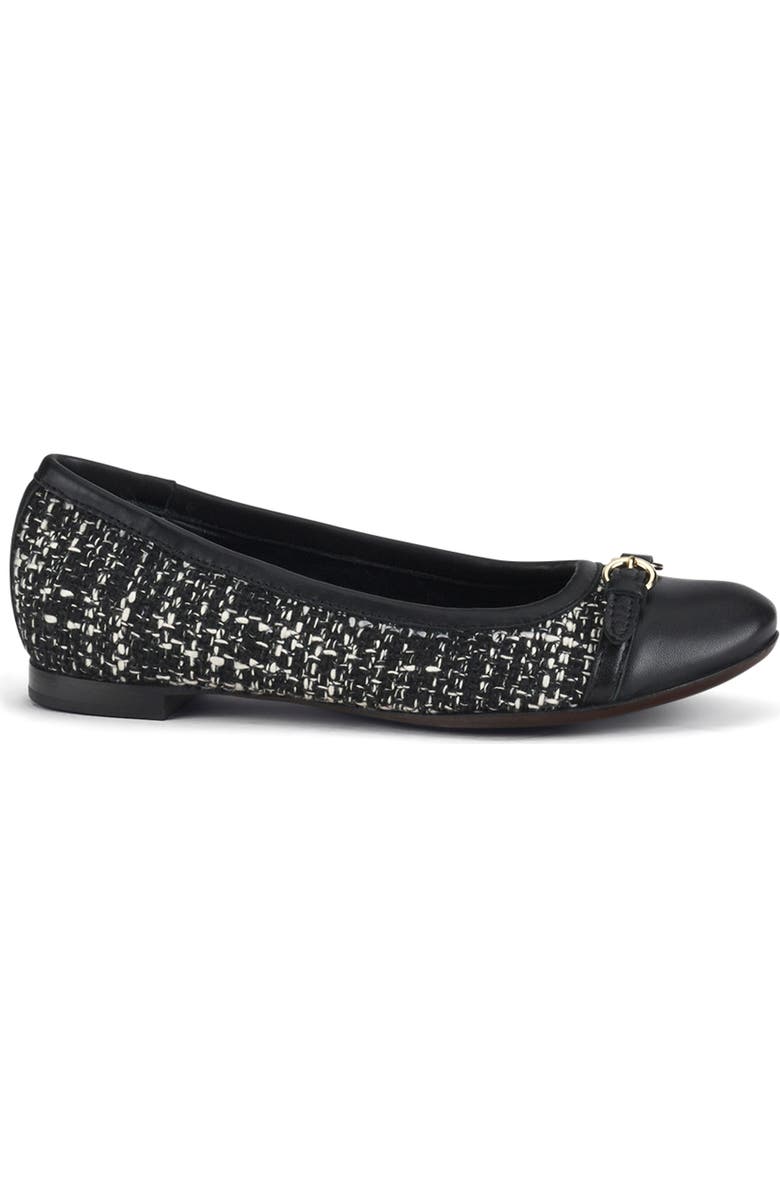 AGL Mae Cap Toe Tweed Ballet Flat, Alternate, color, Nero-Nero-Nero-Nero