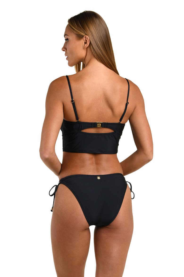 Sunshine Solids Crop Underwire Tankini Top, Alternate, color, BLACK