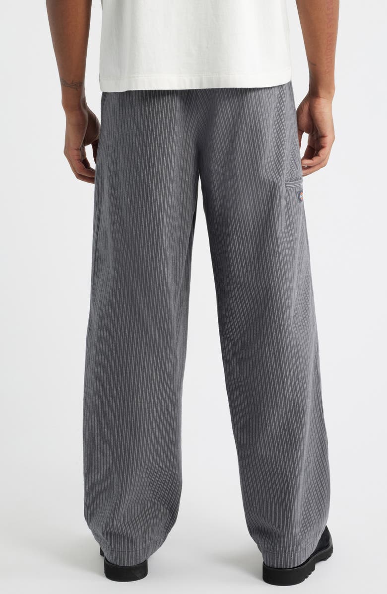 Dickies Lima Loose Fit Pinstripe Cotton Twill Work Pants, Alternate, color, Charcoal