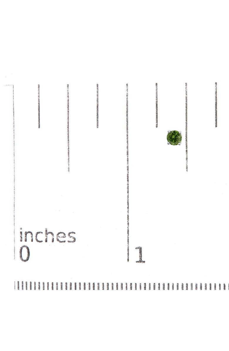 Haus of Brilliance Silver 1/4 Ct Green Diamond Classic Stud Earrings, Alternate, color, White