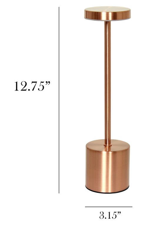 Lalia Home Touch Activated Wireless Lamp In Copper