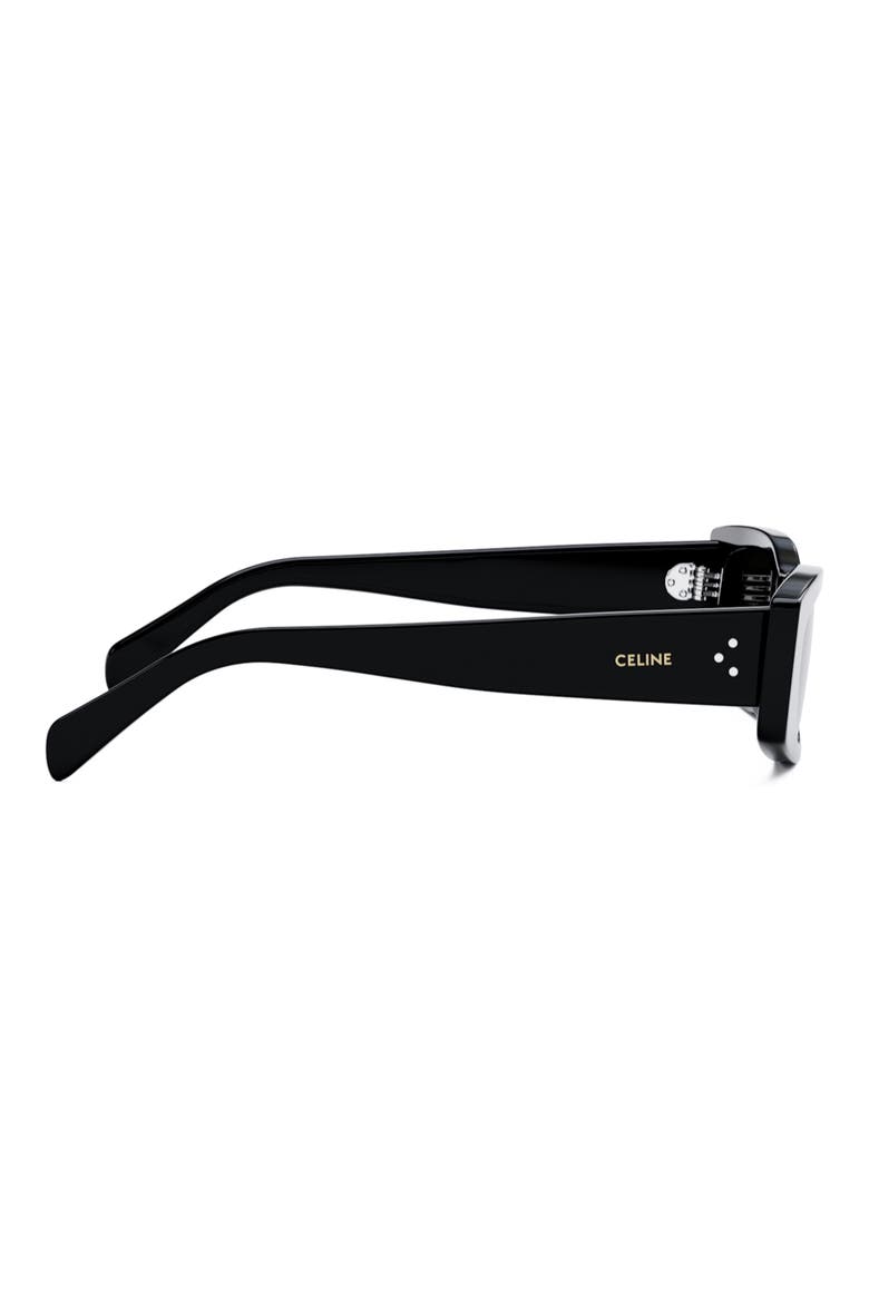 Bold 3 Dots 55mm Rectangular Sunglasses, Alternate, color, SHINY BLACK / SMOKE