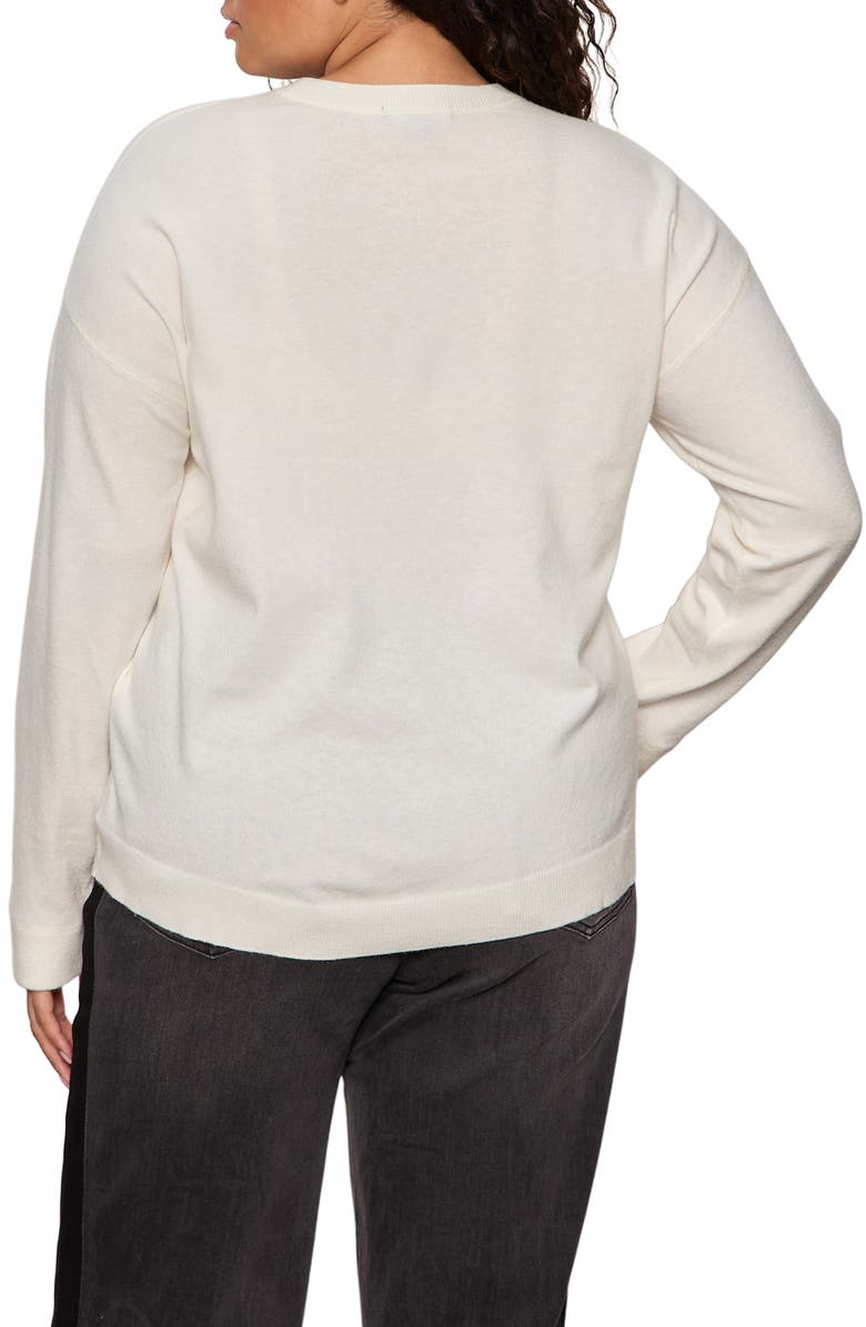 Sanctuary 247 Relaxed Fit Sweater, Alternate, color, Black/ Chalk
