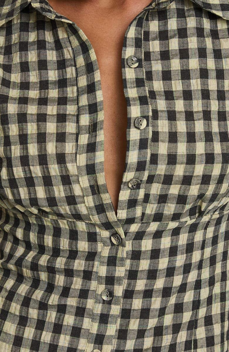 Princess Polly Motley Check Mini Shirtdress, Alternate, color, Brown Check