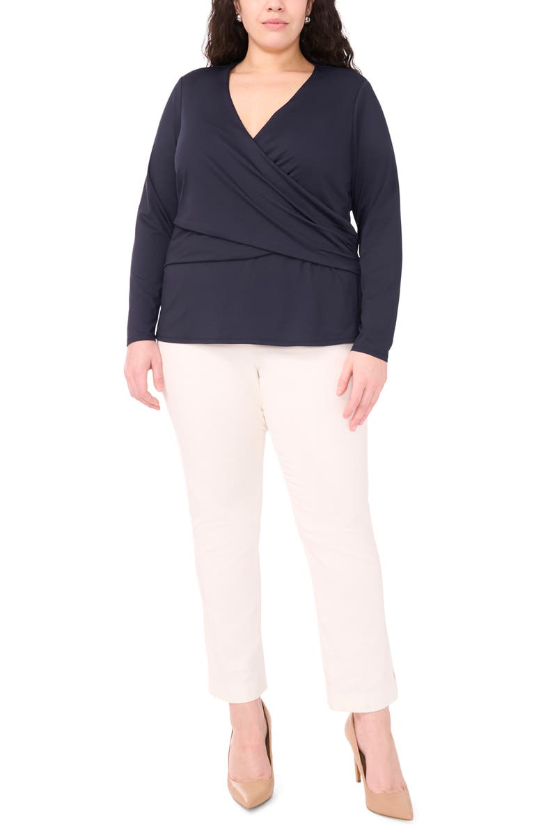 Halogen<sup>®</sup> Long Sleeve Wrap Top, Alternate, color, Navy Depth