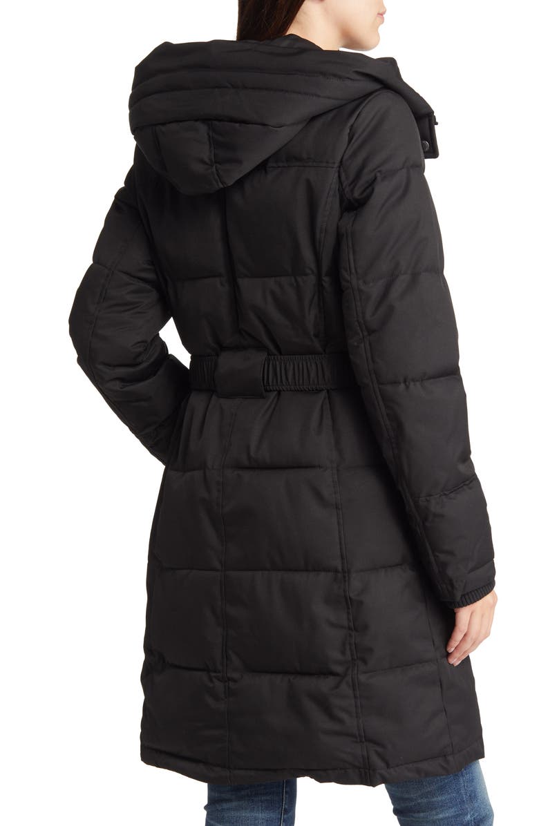 Sam Edelman Women's Belted Longline Puffer Jacket, Alternate, color, 