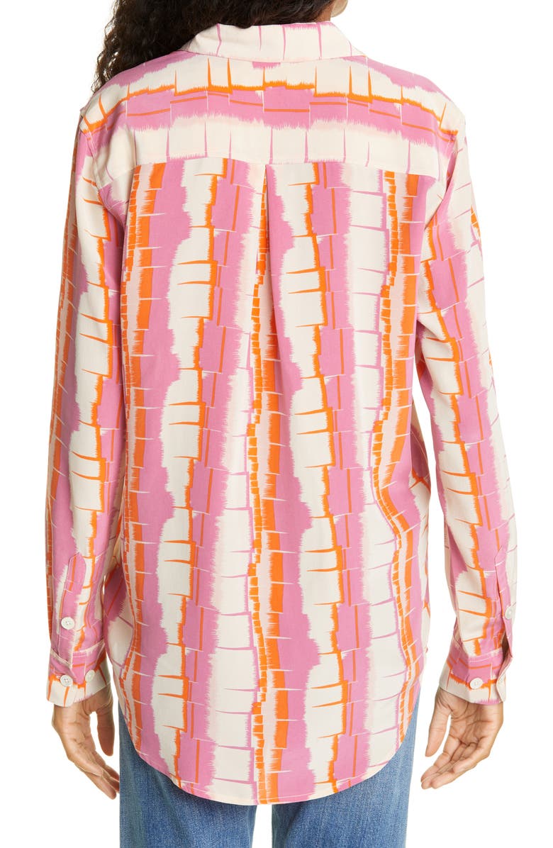 Equipment Essential Stripe Silk Button-Up Shirt, Alternate, color, 