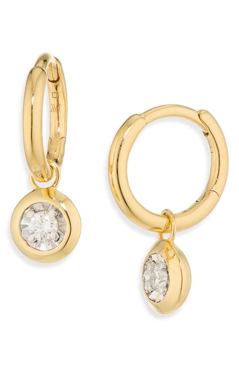 Round Lab-Grown Diamond Huggie Hoop Earrings