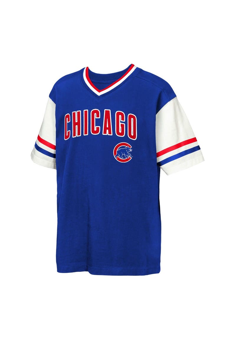 Youth Outerstuff  Royal Chicago Cubs Big League Base Runner Ringer T-Shirt, Alternate, color, Royal