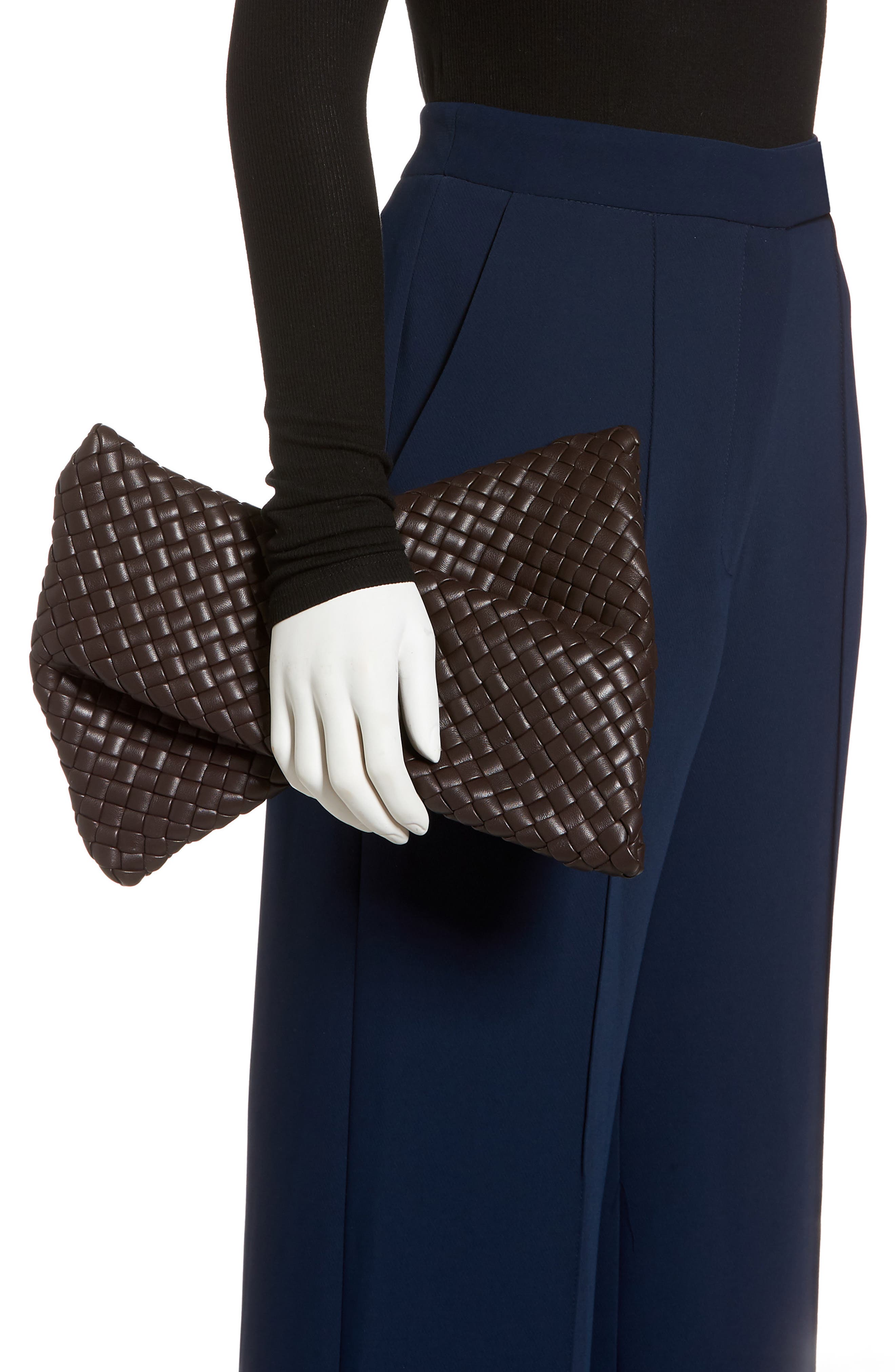 Bottega Veneta BV Crisscross Padded Intrecciato Leather Clutch, Alternate, color, 