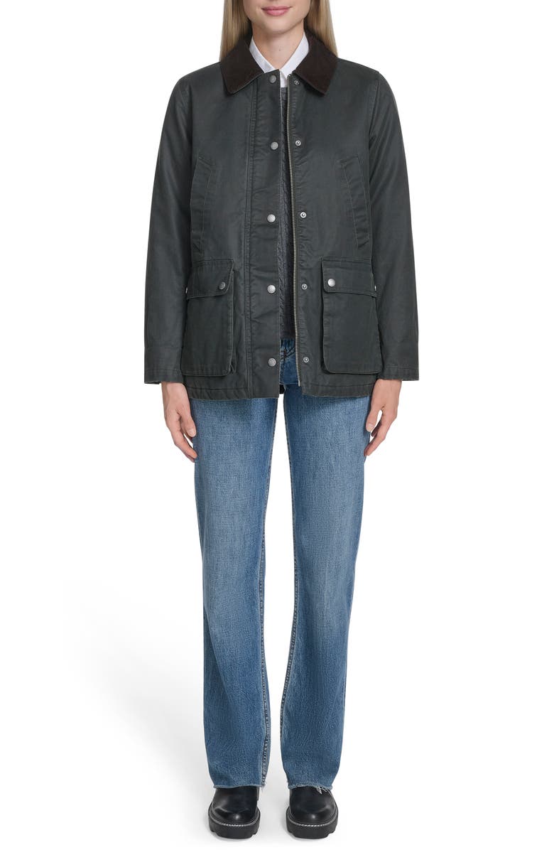 Cole Haan Coated Hunter Jacket, Alternate, color, Army Green