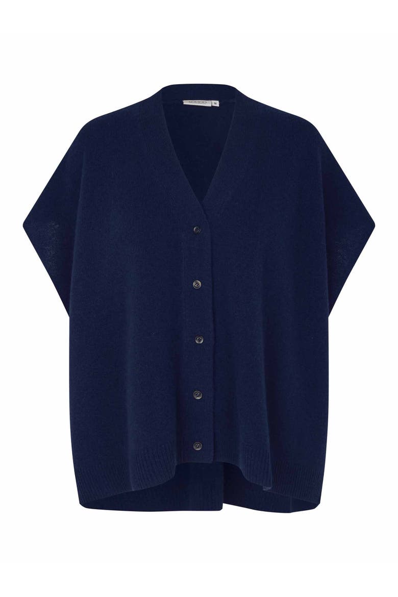 MaLucanne Short Sleeve V-Neck Cardigan, Alternate, color, Navy Blazer
