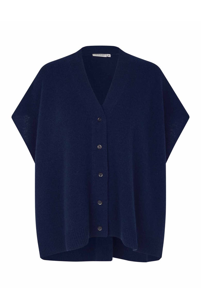 Masai Copenhagen MaLucanne Short Sleeve V-Neck Cardigan, Alternate, color, Navy Blazer