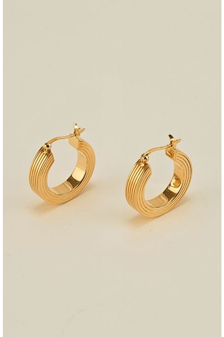 Lina Boxy Round Hoop Earring, Main, color, Gold