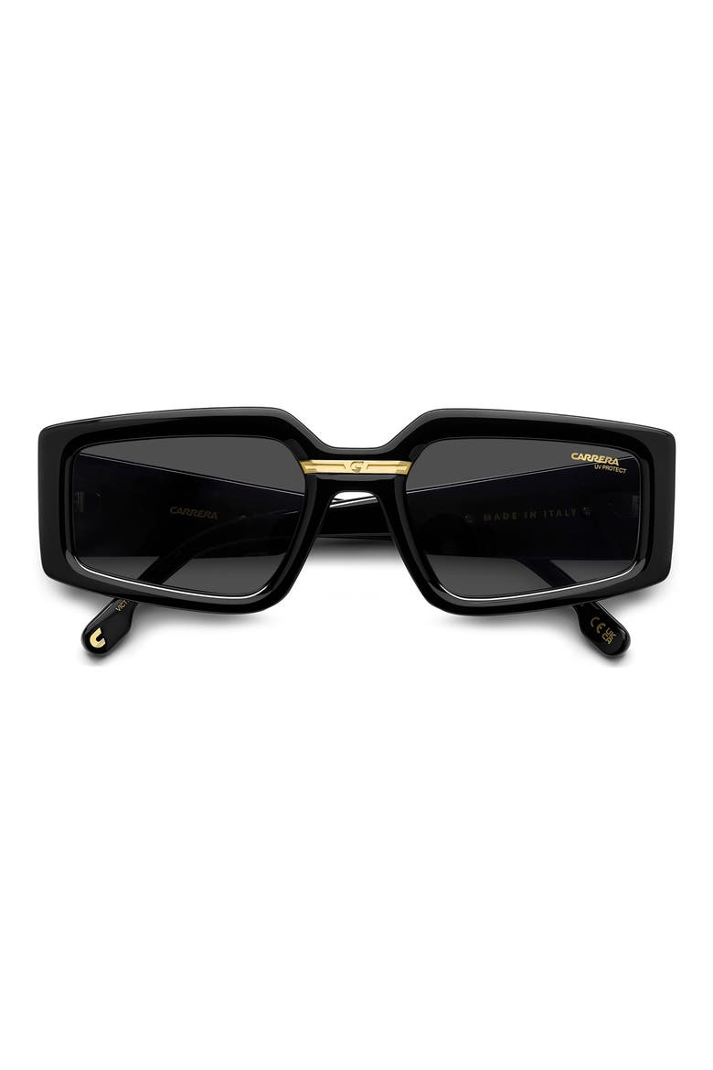 Victory 55mm Square Geometric Sunglasses, Main, color, BLACK GOLD/ GREY