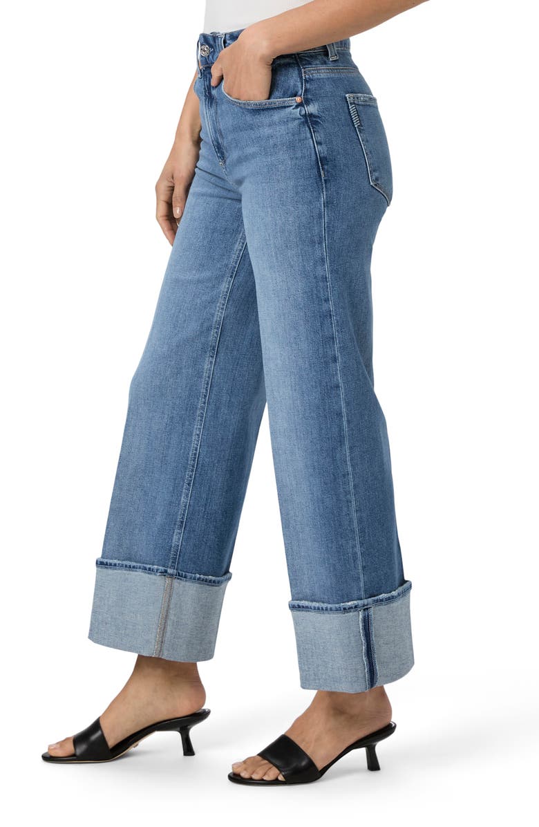 PAIGE Sasha Cuffed High Waist Ankle Wide Leg Jeans, Alternate, color, 