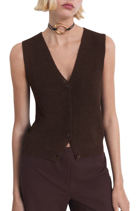 Open Knit Sweater Vest