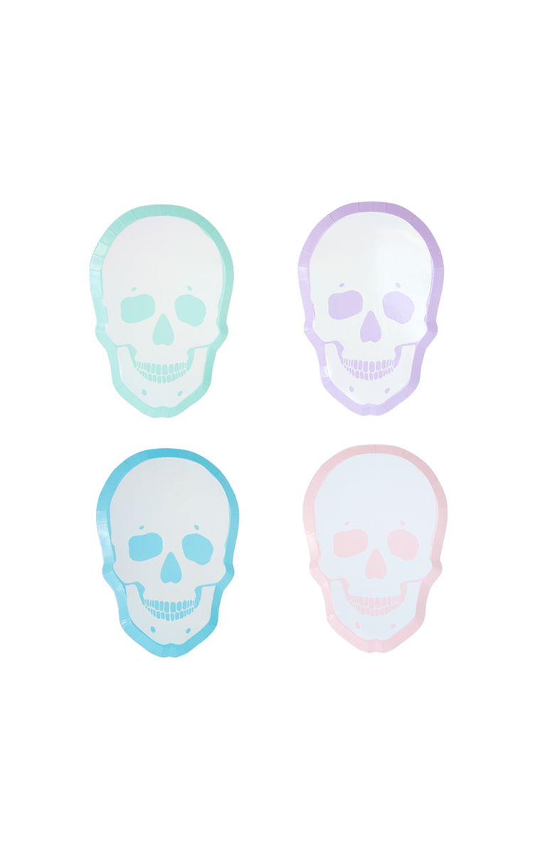 Jollity & Co. Pastel Skull Plates, Main, color, Small Dessert Plates - 7"