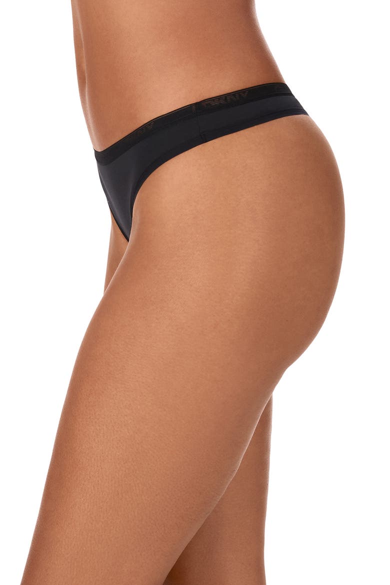 Cotton Blend Thong, Alternate, color, BLACK