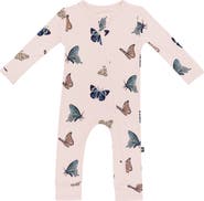Kyte BABY Blush Butterfly Zip-Up Romper