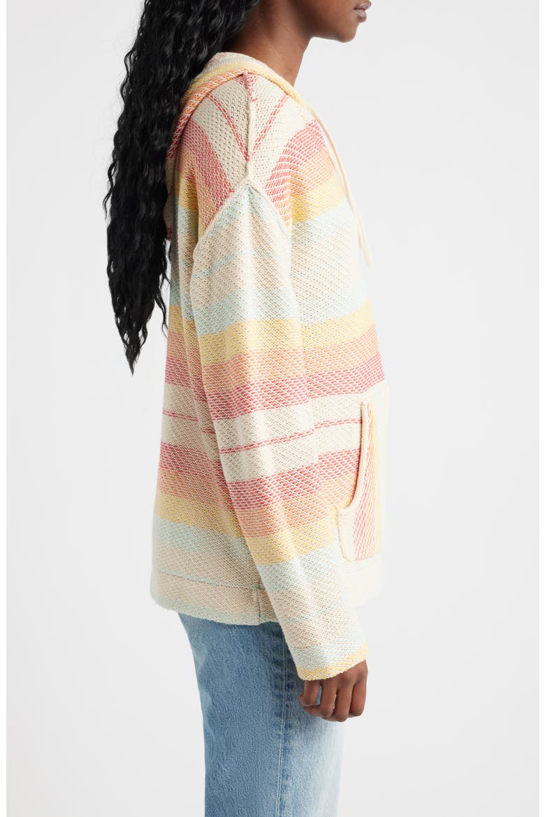 Revival Stripe Knit Poncho, Alternate, color, ORANGE