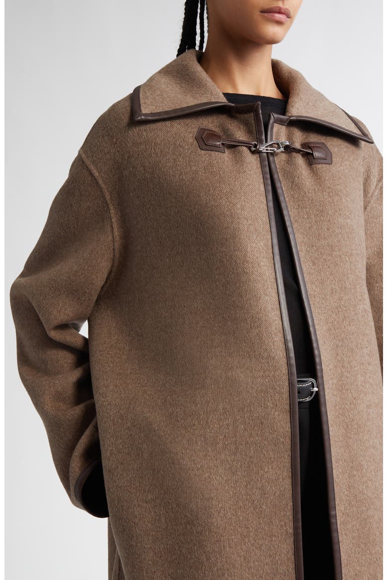 Double Clasp Wool Coat, Alternate, color, OAK MELANGE